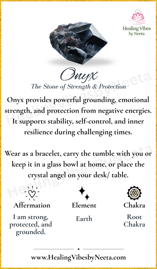 Onyx Round Bead Bracelets - Description Card