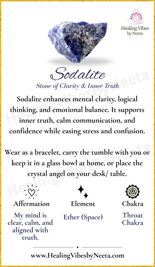 Sodalite Round Bead Bracelets - Description Card