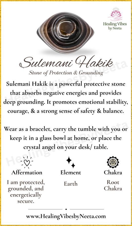 Sulemani Hakik Round Bead Bracelets - Description Card