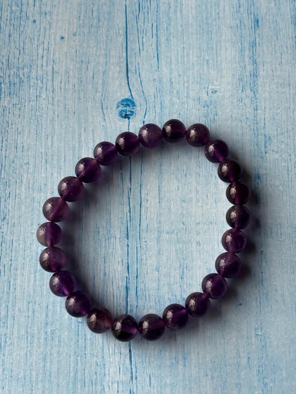 Amethyst Round Bead Bracelets - Description Card
