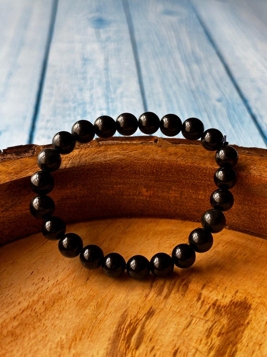 Black Obsidian Round Bead Bracelets