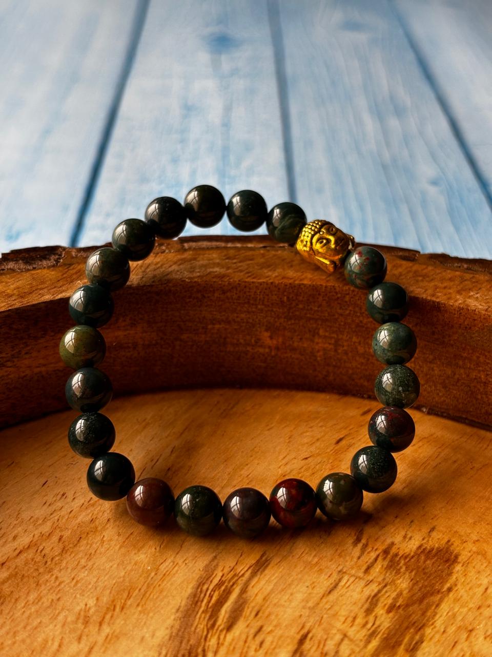 Blood Stone Round Bead Bracelets