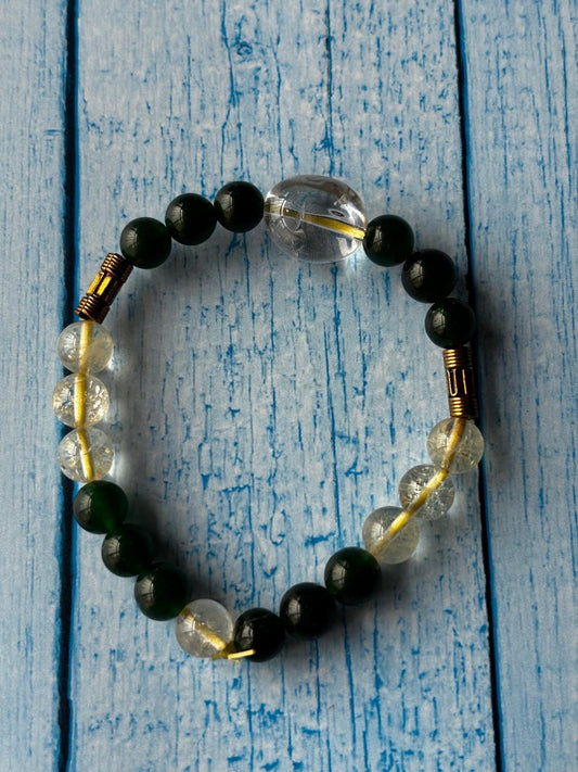 Business Growth Mixel  Round Bead Bracelets - With Buddha