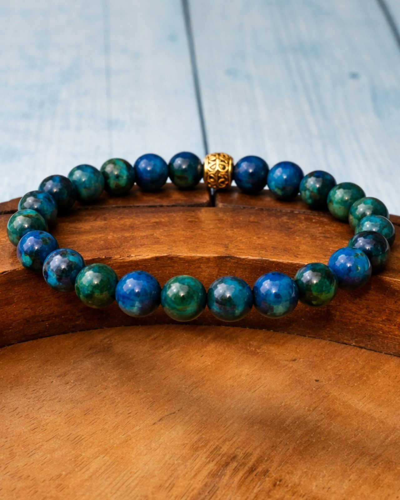 Chrysocolla Round Bead Bracelets