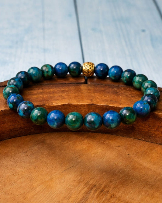 Chrysocolla Round Bead Bracelets