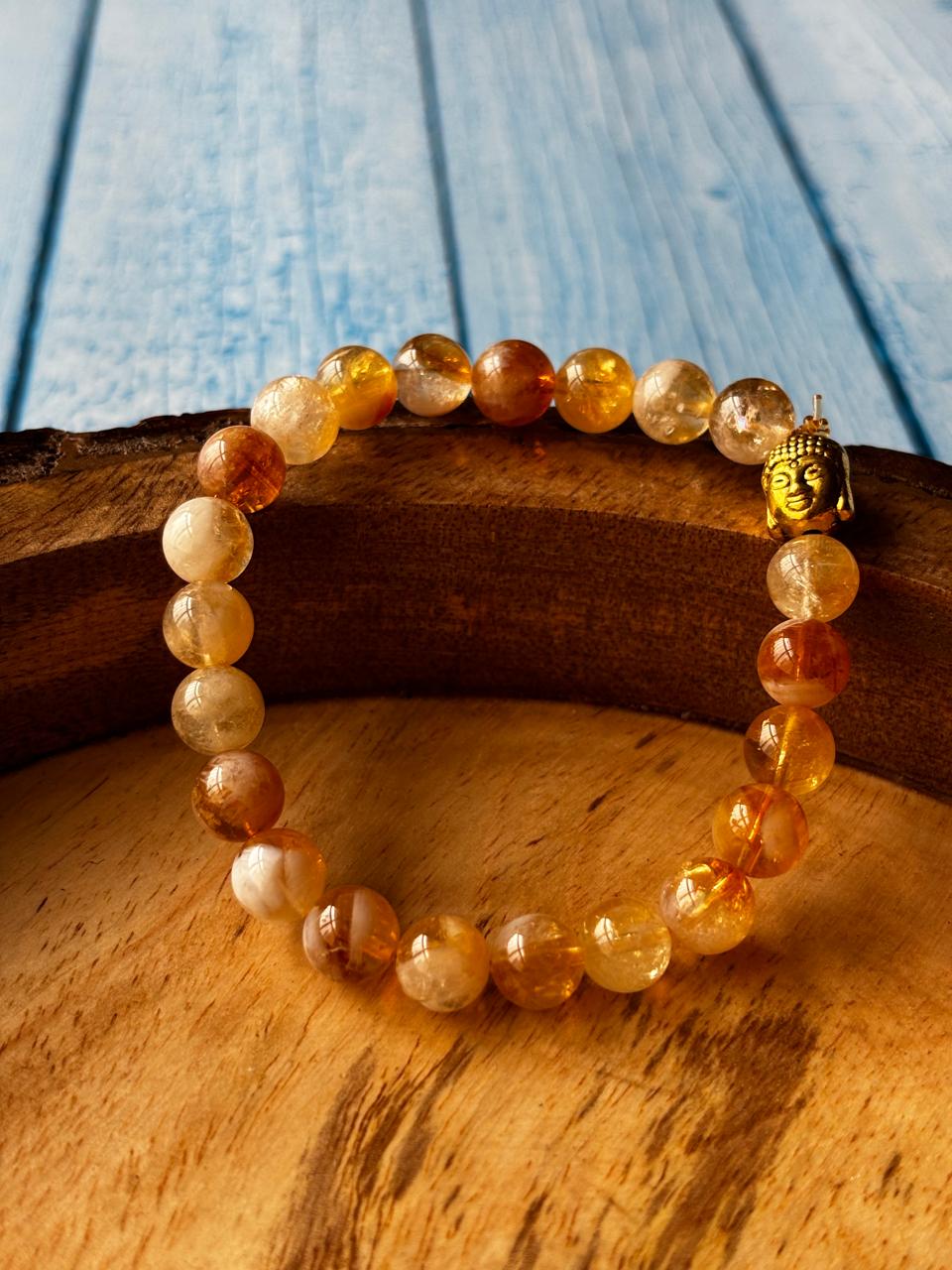 Citrine Round Bead Bracelets - Without Buddha