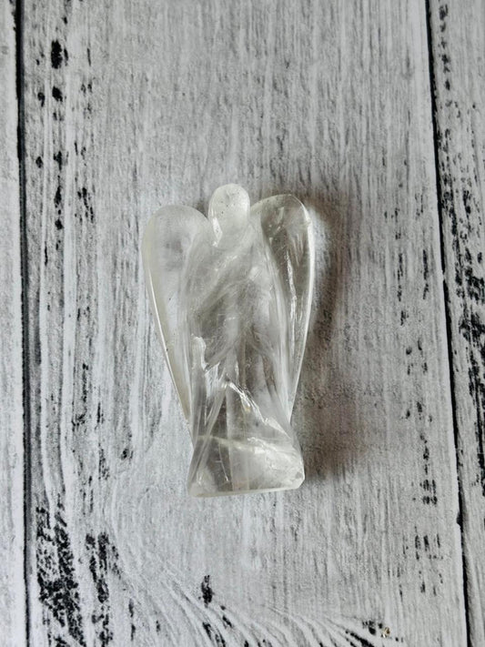 Clear Quartz Angel - With Buddha