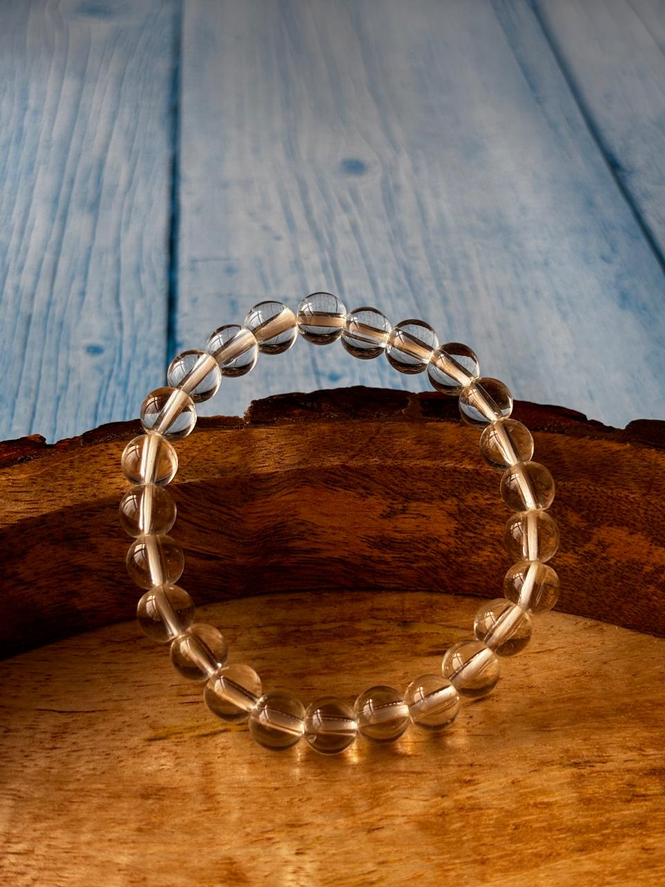 Clear Quartz Round Bead Bracelets - Without Buddha