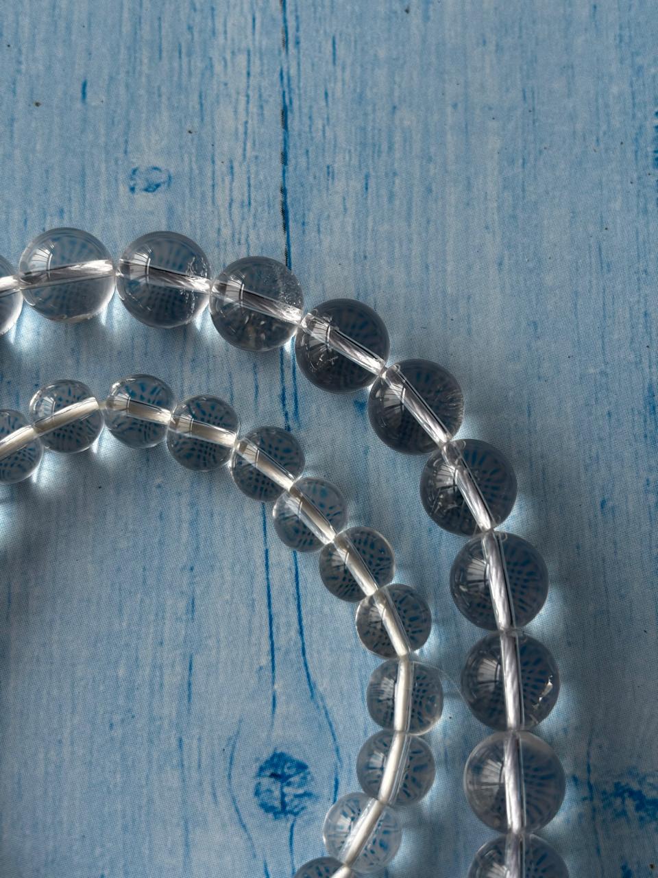 Clear Quartz Round Bead Bracelets - With Buddha