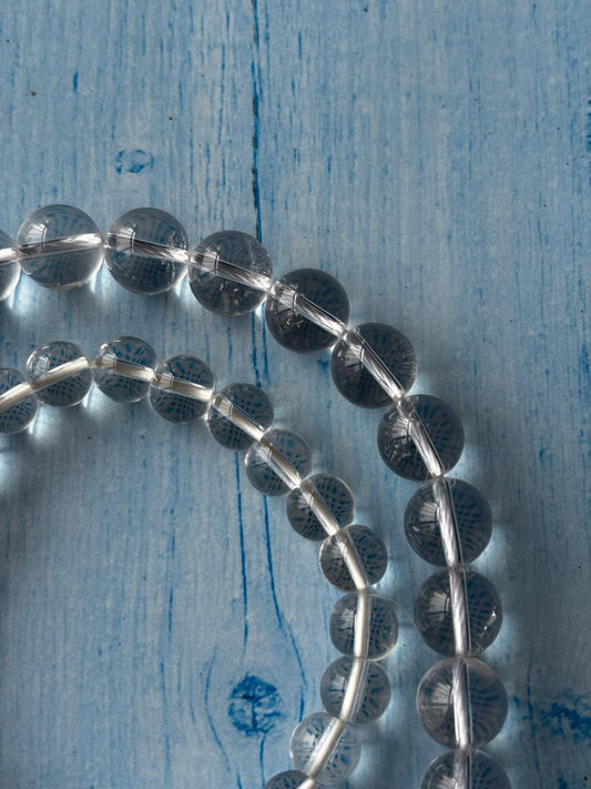 Clear Quartz Round Bead Bracelets - With Buddha