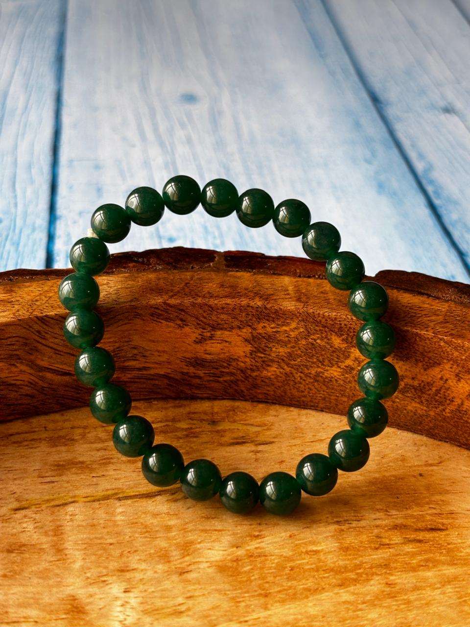 Green Jade Round Bead Bracelets
