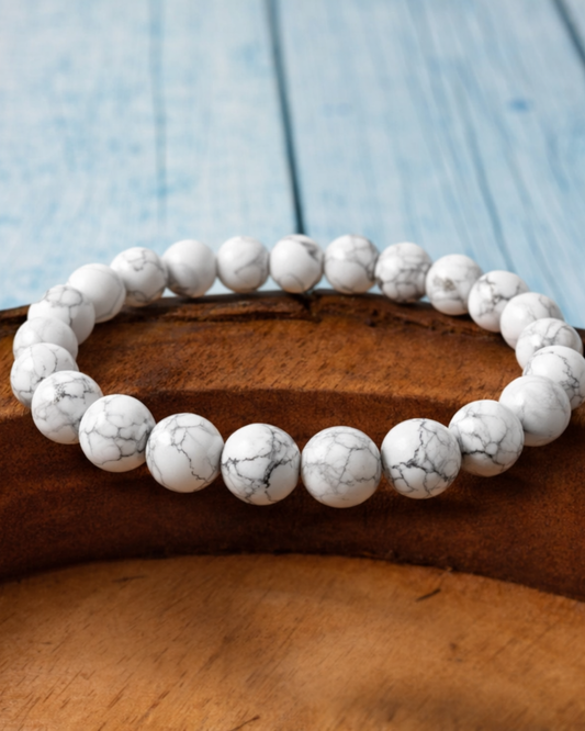 Howlite Round Bead Bracelets