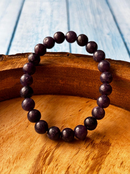 Lepidolite Round Bead Bracelets