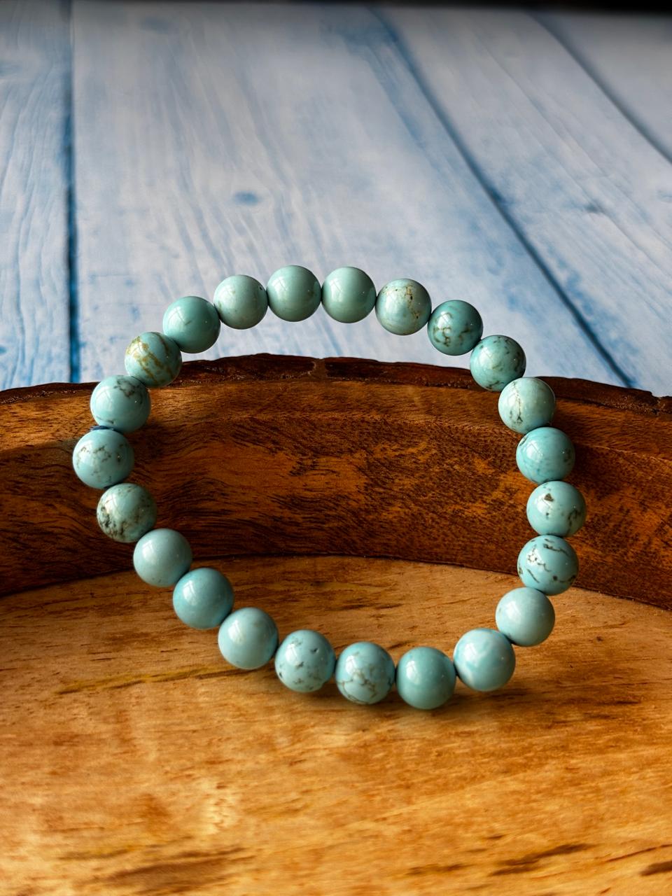 Magnetic Turquoise Round Bead Bracelets - Without Buddha