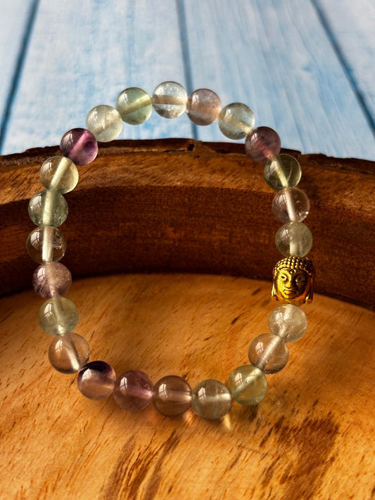 Multi Fluorite Round Bead Bracelets
