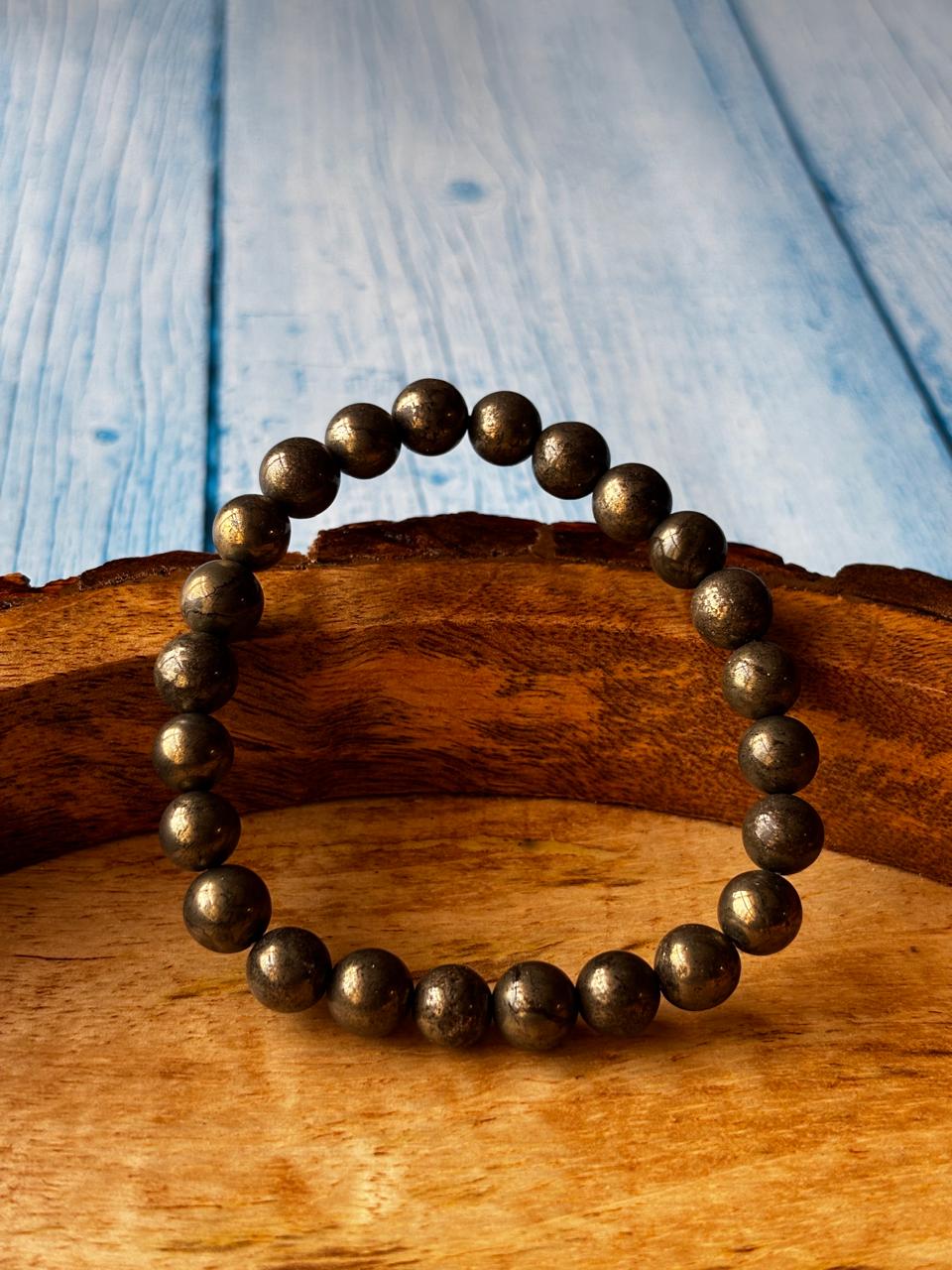 Pyrite Round Bead Bracelets - Without Buddha
