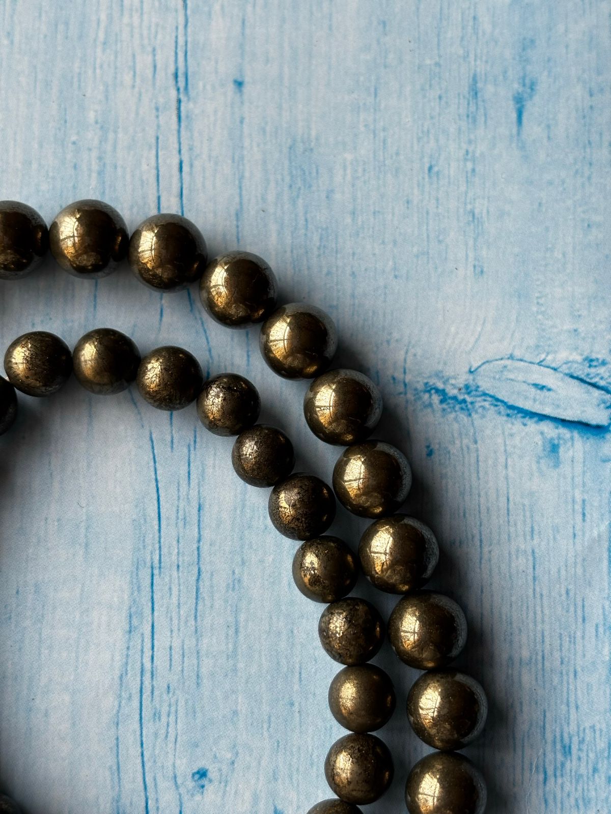 Pyrite Round Bead Bracelets - With Buddha