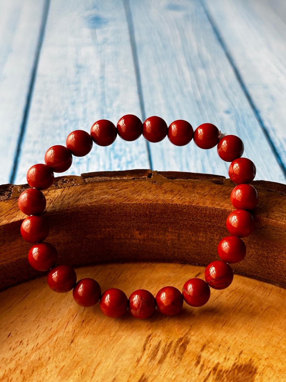 Red Jasper Round Bead Bracelets - Without Buddha