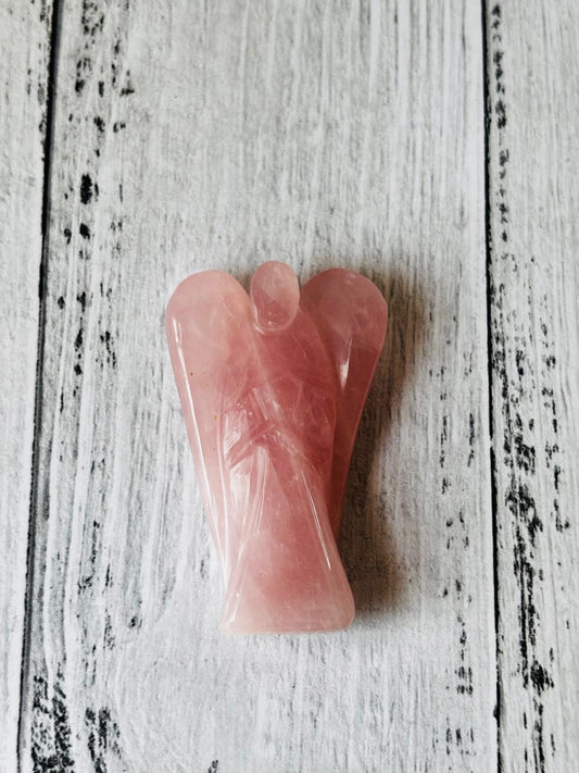 Rose Quartz Angel - With Buddha