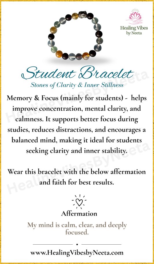 Student Mixel Bracelet Round Bead Bracelets - Description Card