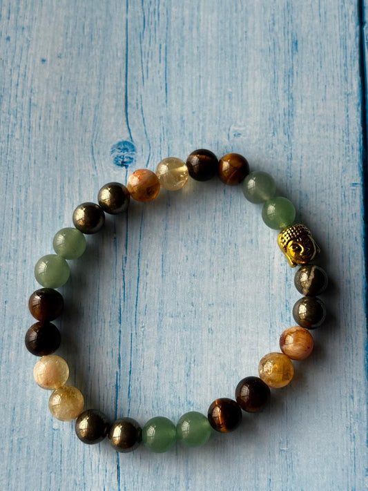 Wealth Mixel Bracelet Round Bead Bracelets - With Buddha